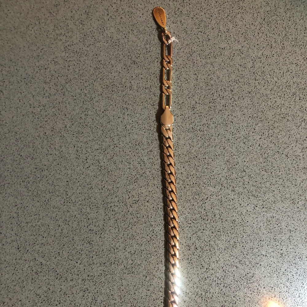 Gold-Tone Curb Chain Bracelet - Classic Style